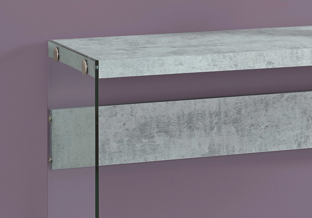 44" White and Clear Solid Console Table