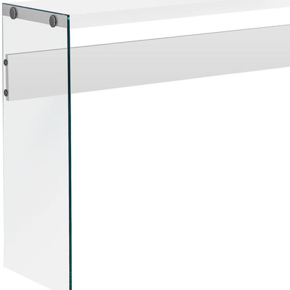 44" Gray And Clear Solid Console Table