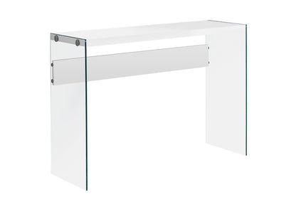44" Gray And Clear Solid Console Table