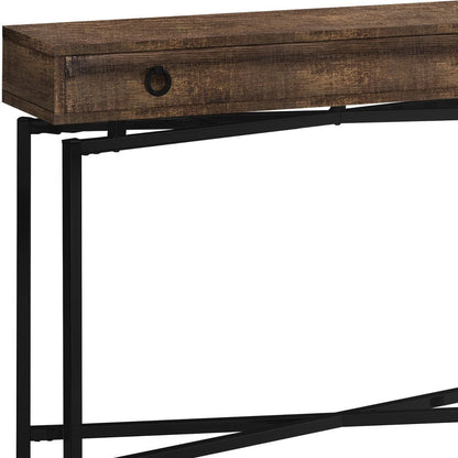 43" Gray And Black Cross Leg Console Table