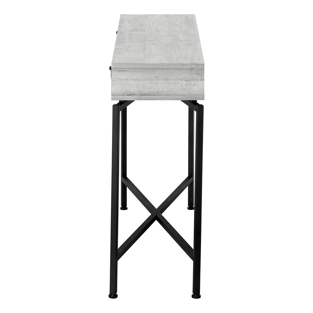 43" Brown And Black Cross Leg Console Table