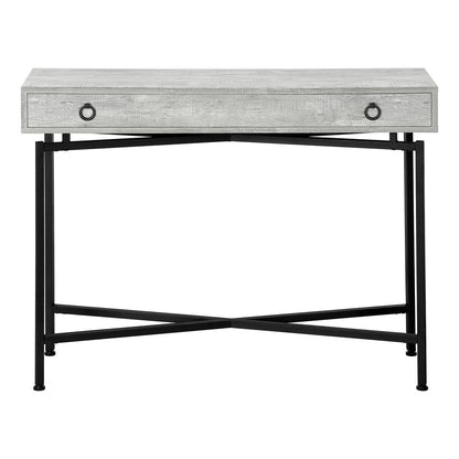 43" Gray And Black Cross Leg Console Table