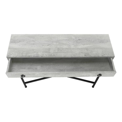43" Gray And Black Cross Leg Console Table