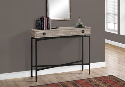 43" Gray And Black Cross Leg Console Table