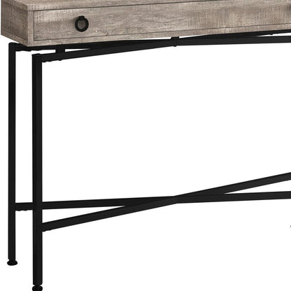 43" Gray And Black Cross Leg Console Table