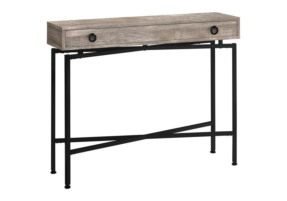 43" Gray And Black Cross Leg Console Table
