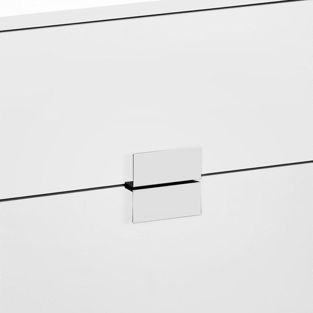 24" Gold And Beige End Table With Two Drawers