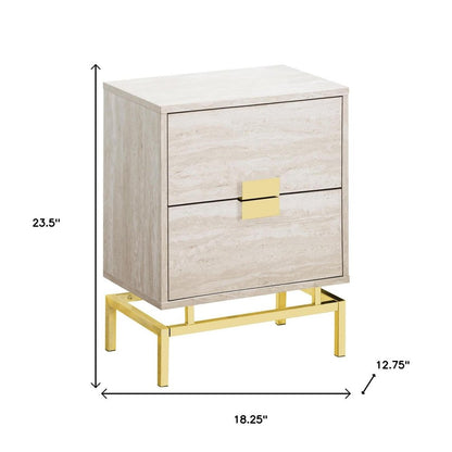 23.5" Particle Board And Chrome Metal Accent Table