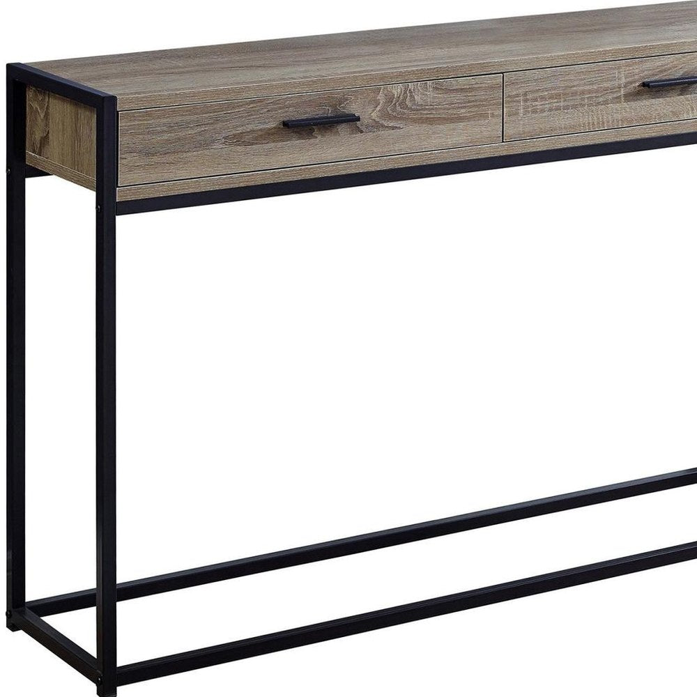 48" Taupe And Black Frame Console Table