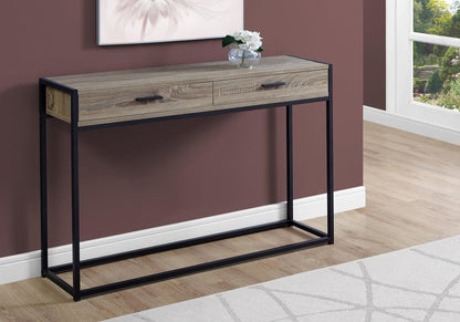 48" Taupe And Black Frame Console Table