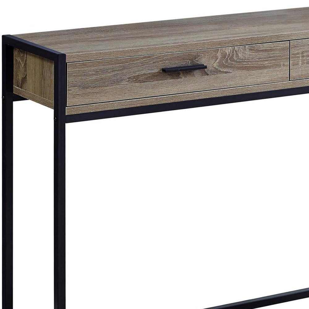 48" Taupe And Black Frame Console Table