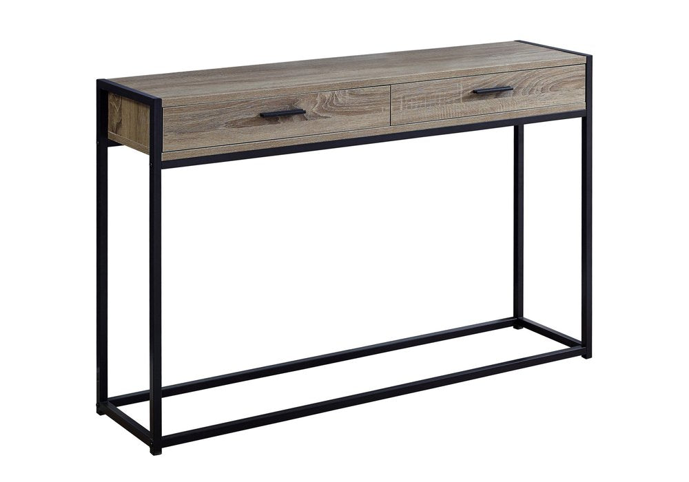48" Taupe And Black Frame Console Table