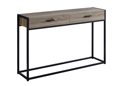 48" Taupe And Black Frame Console Table