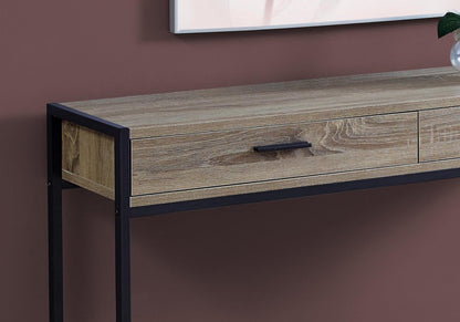 48" Black Frame Console Table And Drawers