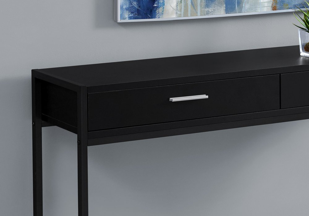 48" Taupe And Black Frame Console Table