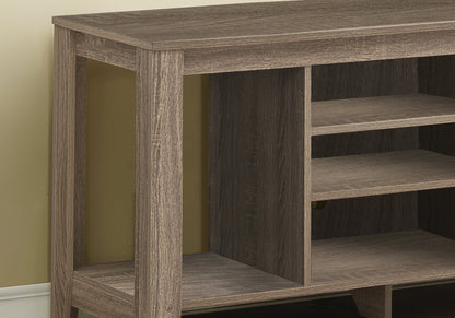 17" Deep Taupe Open Shelving TV Stand