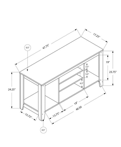 48" Dark Brown Open shelving TV Stand