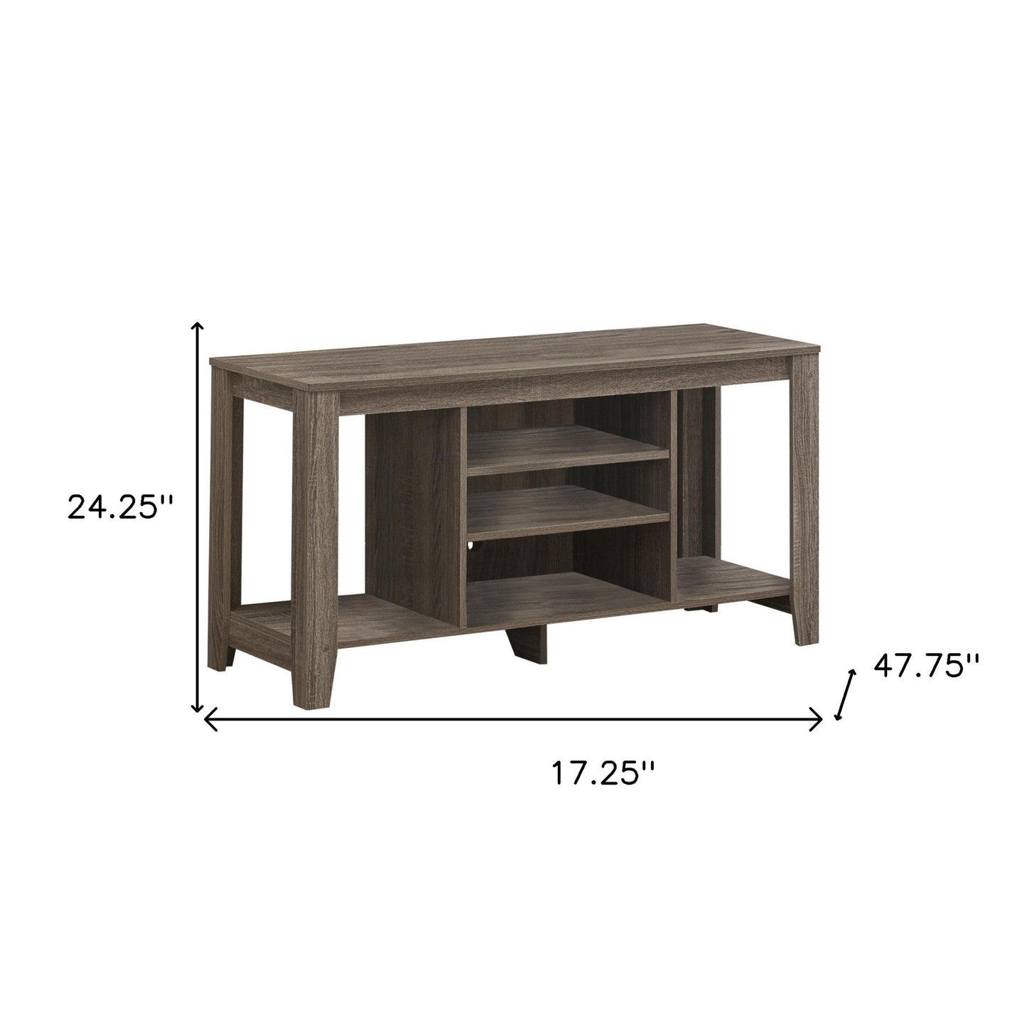 17" Deep Taupe Open Shelving TV Stand