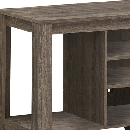 17" Deep Taupe Open Shelving TV Stand