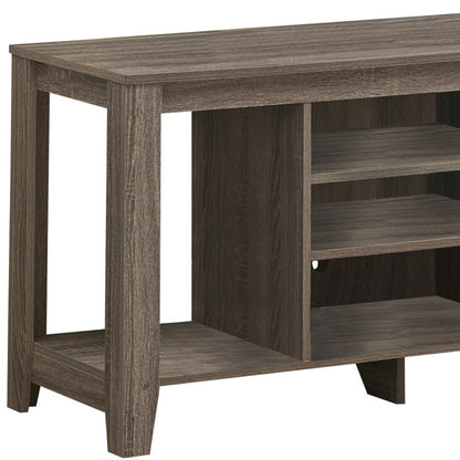 17" Deep Taupe Open Shelving TV Stand