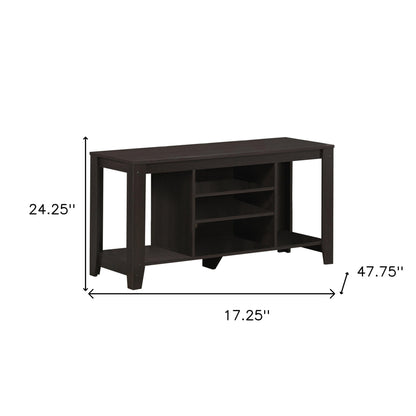 17" Deep Taupe Open Shelving TV Stand