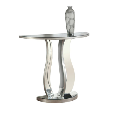 33" Silver Glass Mirrored End Table