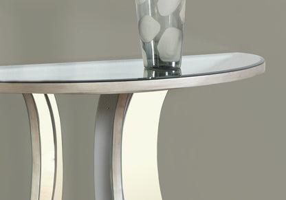 33" Silver Glass Mirrored End Table