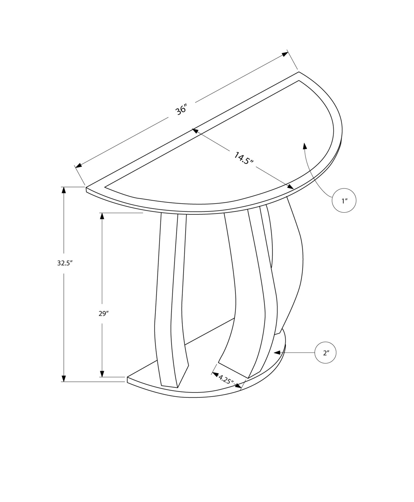 33" Silver Glass Mirrored End Table