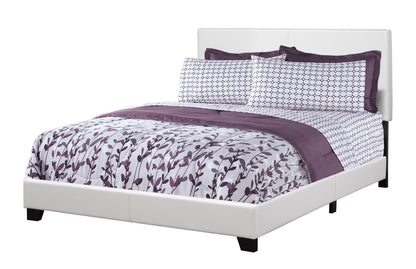 White Standard Bed Upholstered With Headboard