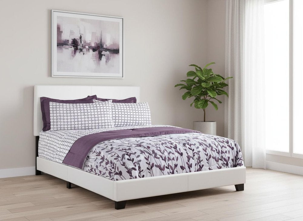 White Faux Leather Queen Bed Frame