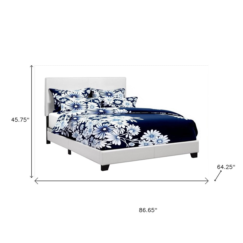 White Faux Leather Queen Bed Frame