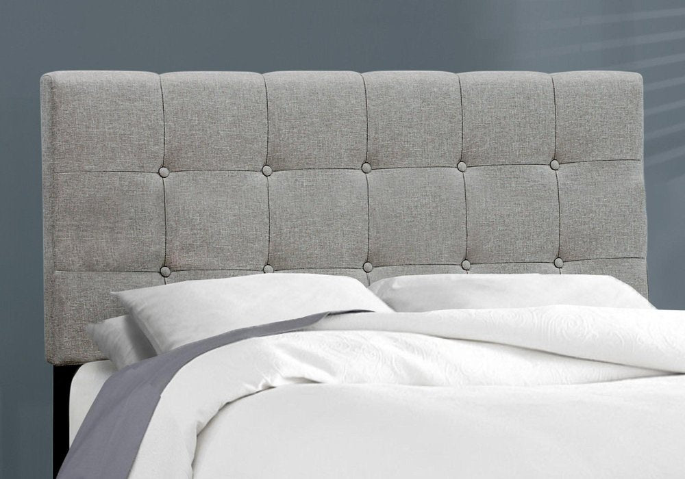 Beige Full Tufted Upholstered Bed Frame