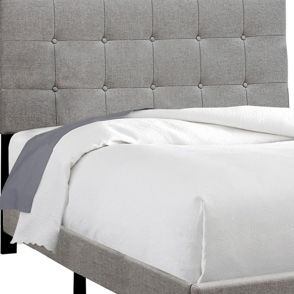 Full Size Grey Linen Bed