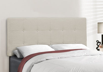 Gray Solid and Manufactured Wood Full Upholstered Linen Bed Frame