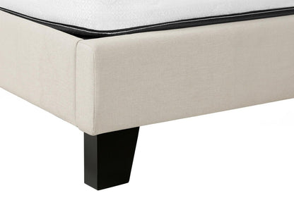 Beige Queen Upholstered Bed Frame