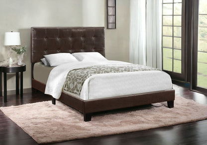 Beige Full Tufted Upholstered Bed Frame
