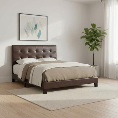 Gray Queen Tufted Upholstered Bed Frame