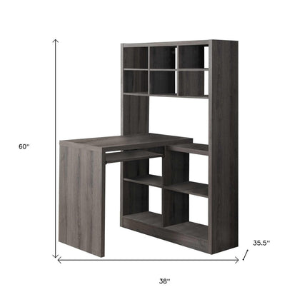 38" Taupe L Shape Computer Desk