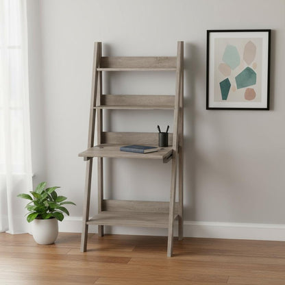 26" Taupe Wood Ladder Desk