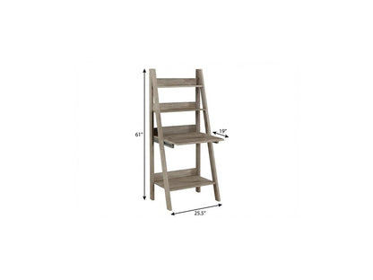 26" Taupe Wood Ladder Desk