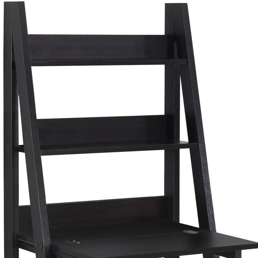 26" Taupe Wood Ladder Desk