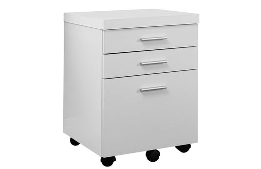 25" White Particle Board Filing Cabinet With Drawers