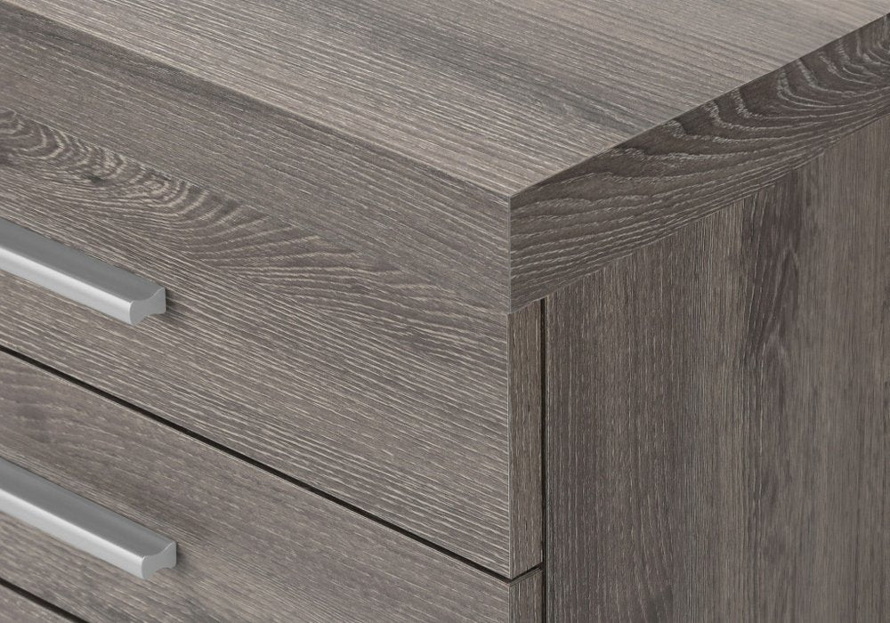 25" White And Gray Particle Board and Wood Filing Cabinet With Drawers