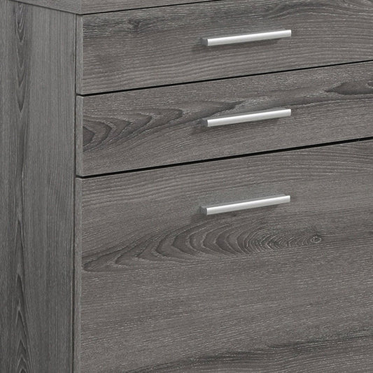 25" Gray Particle Board Filing Cabinet With Drawers