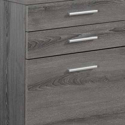 25" Gray Particle Board Filing Cabinet With Drawers