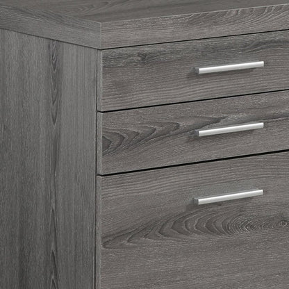 25" Gray Particle Board Filing Cabinet With Drawers