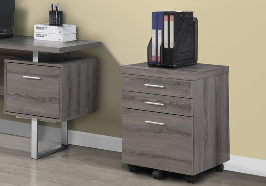 25" White And Gray Particle Board and Wood Filing Cabinet With Drawers