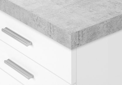 25" White And Gray Particle Board and Wood Filing Cabinet With Drawers