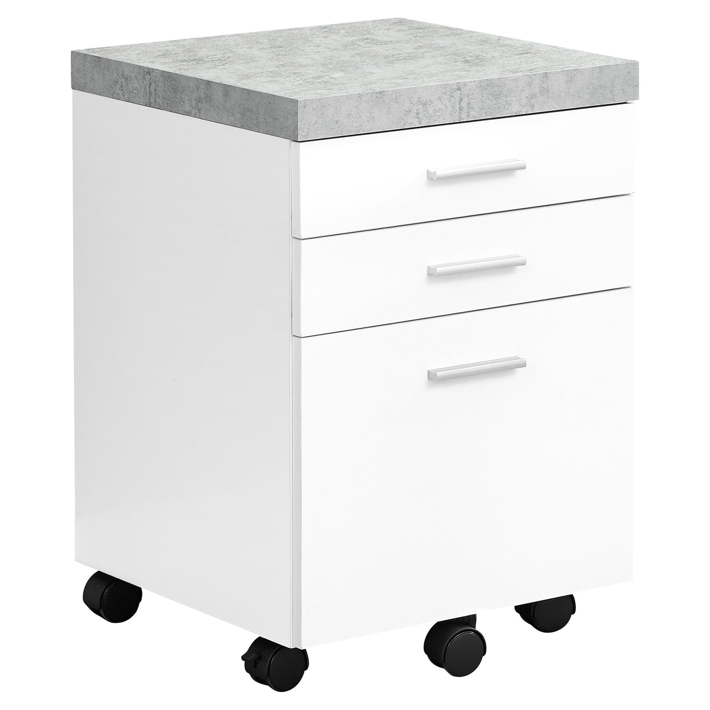 25.25" White Particle Board And Mdf Filing Cabinet With 3 Drawers