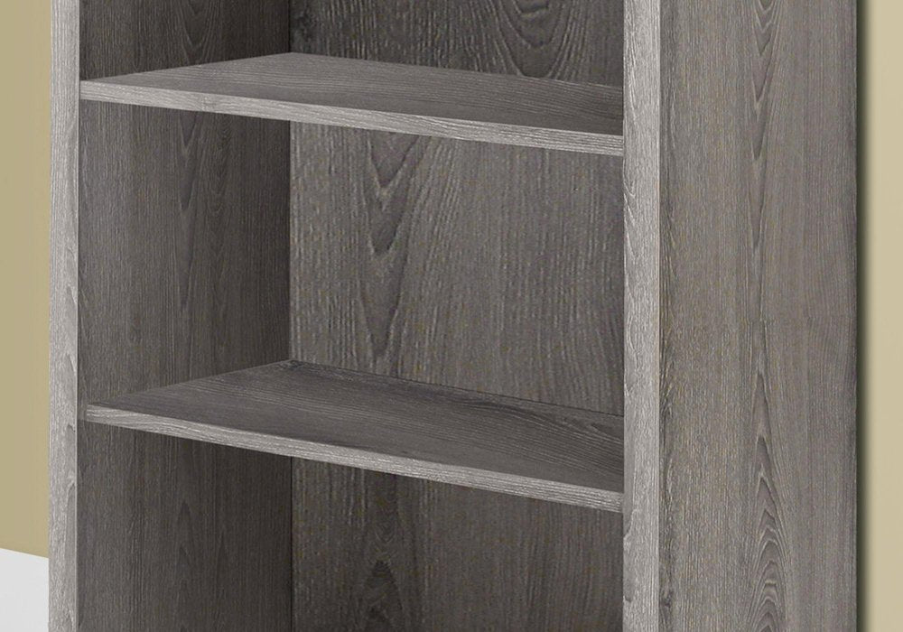 48" Brown Distressed Wood Adjustable Four Tier Bookcase